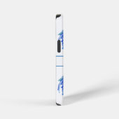 赤い雄鶏の青い水彩メンズ名電話 iPhoneケース (右側面)
