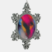 "赤い集り"の雪片のオーナメント スノーフレークピューターオーナメント (左)