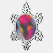 "赤い集り"の雪片のオーナメント スノーフレークピューターオーナメント (右)