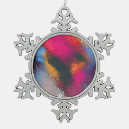 "赤い集り"の雪片のオーナメント スノーフレークピューターオーナメント