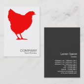 赤い雌鶏の記号02 -白 名刺 (正面/裏面)