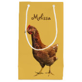 赤い雌鶏の鶏のギフトバッグ スモールペーパーバッグ (正面)