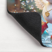 赤い雨靴を履いた幸せなアヒル マウスパッド (コーナー)