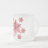 赤い雪が霜の降りたクリスマスカップ フロストグラスマグカップ (正面右)