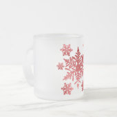 赤い雪が霜の降りたクリスマスカップ フロストグラスマグカップ (正面左)