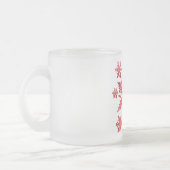 赤い雪が霜の降りたクリスマスカップ フロストグラスマグカップ (左)