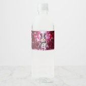 赤い雪だるまの雪の結晶 ホリデー ペットボトルラベル (正面)