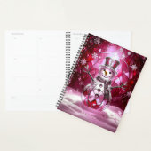 赤い雪だるまの雪の結晶 冬のイベント プランナー手帳 (ディスプレー)