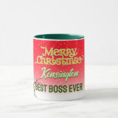 赤い雪だるまを持つ史上最高の上司 マグカップ (中央)