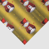 赤い雪だるまオン金ゴールドクリスマス 薄葉紙 (詳細)