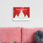 赤い雪のクリスマスツリーのキャンバス印刷 キャンバスプリント (インサイチュ (リビング))