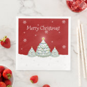 赤い雪のクリスマスツリー ペーパーナプキン (インサイチュ)