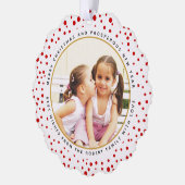 赤い雪のクリスマスホリデーフォト紙 オーナメントカード (左)