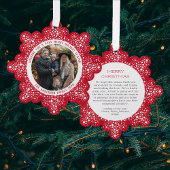 赤い雪の吹雪ドット雪の写真の休日 オーナメントカード