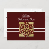 赤い雪の結晶のビジネス感謝カード ポストカード (正面/裏面)