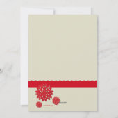 赤い雪の結晶のフレーム ホリデー フォトカード シーズンカード (裏面)