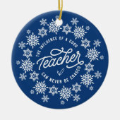 赤い雪の結晶の先生のクリスマスオーナメント セラミックオーナメント (正面)