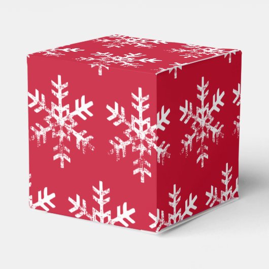 赤い雪の結晶の素朴クリスマス フェイバーボックス (裏面サイド)