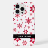 赤い雪の結晶、あなたの名前、オーダーメイド iPhoneケース (裏面)