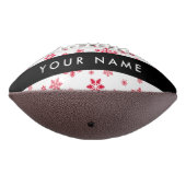 赤い雪の結晶、お名前、パーソナライズ アメリカンフットボール (回転270)