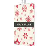 赤い雪の結晶、お名前、パーソナライズ カーエアーフレッシュナー (左)