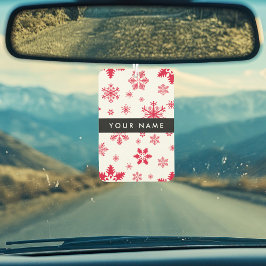 赤い雪の結晶、お名前、パーソナライズ カーエアーフレッシュナー