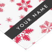 赤い雪の結晶、お名前、パーソナライズ ショートテーブルランナー (コーナー)