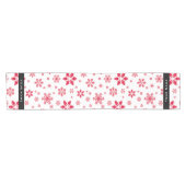 赤い雪の結晶、お名前、パーソナライズ ショートテーブルランナー (横)