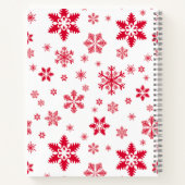 赤い雪の結晶、お名前、パーソナライズ ノートブック (裏面)