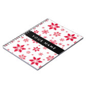 赤い雪の結晶、お名前、パーソナライズ ノートブック (左側)