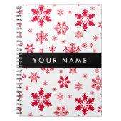 赤い雪の結晶、お名前、パーソナライズ ノートブック (正面)