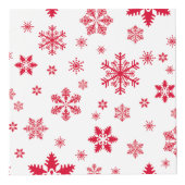 赤い雪の結晶、お名前、パーソナライズ フォトキューブ (正面)