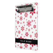 赤い雪の結晶、お名前、パーソナライズ ミニクリップボード (アングル2)