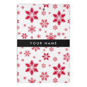 赤い雪の結晶、お名前、パーソナライズ ミニクリップボード (裏面)