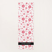 赤い雪の結晶、お名前、パーソナライズ ヨガマット (裏面)