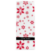 赤い雪の結晶、お名前、パーソナライズ ワインギフトバッグ (正面)