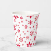 赤い雪の結晶、お名前、パーソナライズ 紙コップ (裏面)
