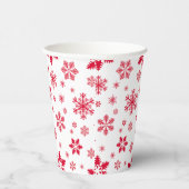 赤い雪の結晶、お名前、パーソナライズ 紙コップ (右)