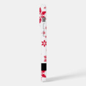 赤い雪の結晶、お名前、パーソナライズ iPhoneケース (左側面)