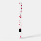 赤い雪の結晶、お名前、パーソナライズ iPhoneケース (右側面)