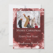 赤い雪の結晶　ホリデー　フォトカード シーズンカード (正面)