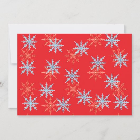 赤い雪の結晶 楽しいクリスマスの文字 2026年付 招待状 (正面)