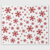 赤い雪の雪の冬のクリスマスホリデー ラッピングペーパー (フラット)
