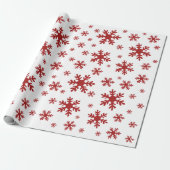 赤い雪の雪の冬のクリスマスホリデー ラッピングペーパー (アンロールド)