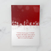 赤い雪エレガント片クリスマスツリー シーズンカード (内部)