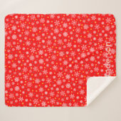 赤い雪モダンエレガントパーソナライズされた片の名前 シェルパブランケット (正面(横))