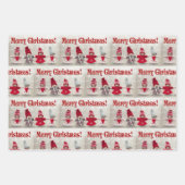 赤い雪感じの聖降誕祭のお祝い3 ラッピングペーパーシート (正面)