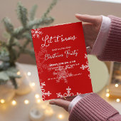 赤い雪片が舞うクリスマスパーティをしよう 招待状