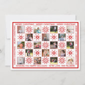 赤い雪片とコラージュクリスマスの願い シーズンカード (正面)