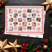 赤い雪片とコラージュクリスマスの願い シーズンカード